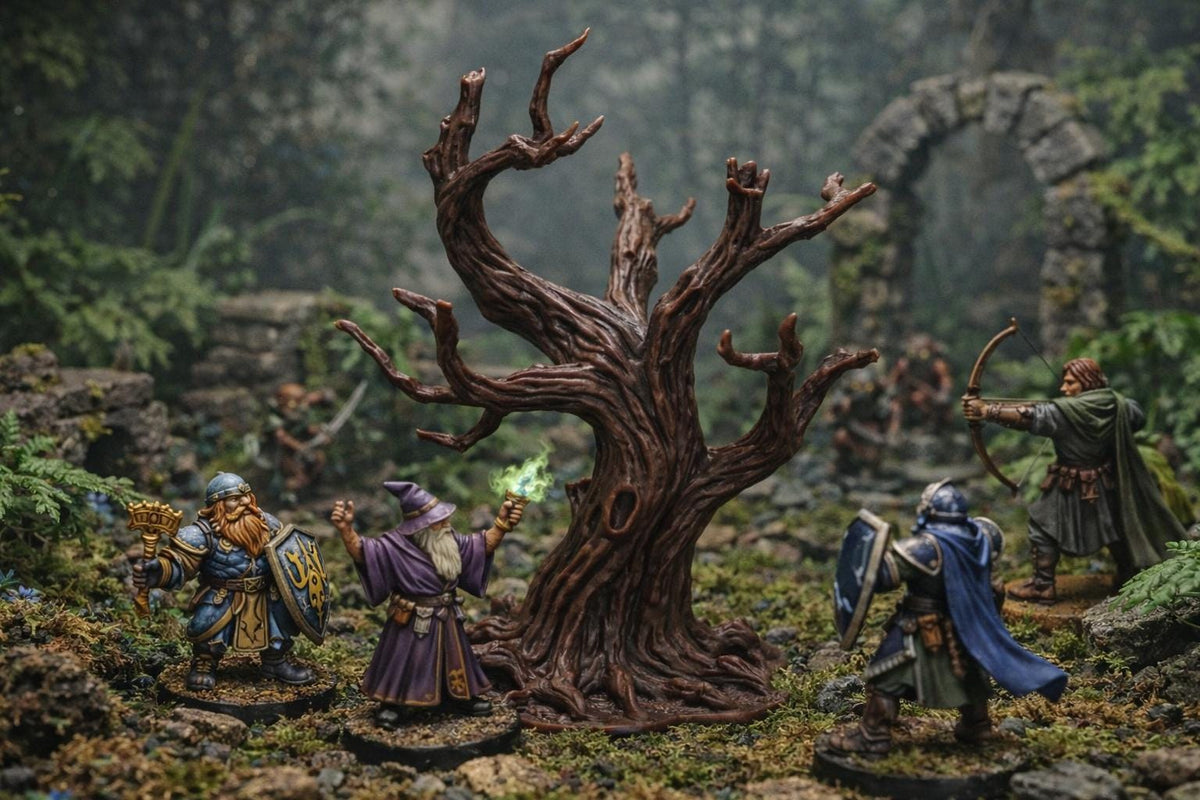 Gnarled Dead Tree Set, Style I (2 Trees), 3D printed in PETG, for terrariums, vivariums and aquariums Main image