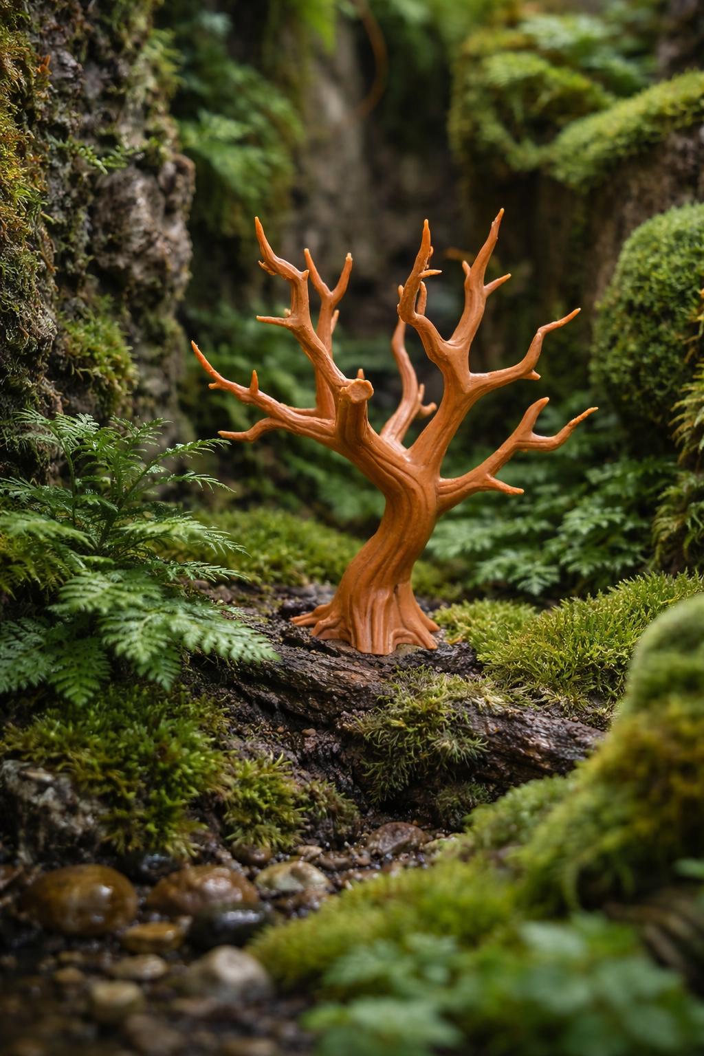 Gnarled Dead Tree Set, Style II (2 Trees), 3D printed in PETG, view 4 of 6
