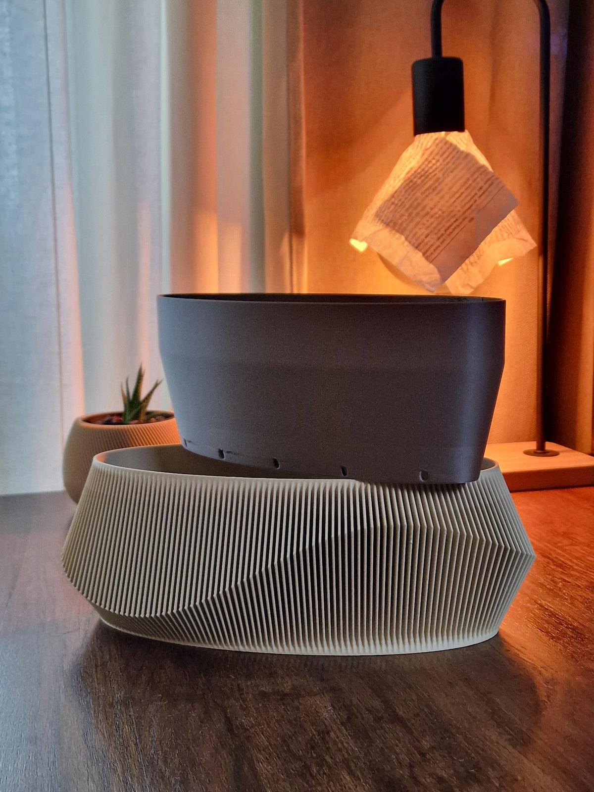 Wave Facade Self-Watering Planter Set, 3D printed in PLA, view 9 of 14