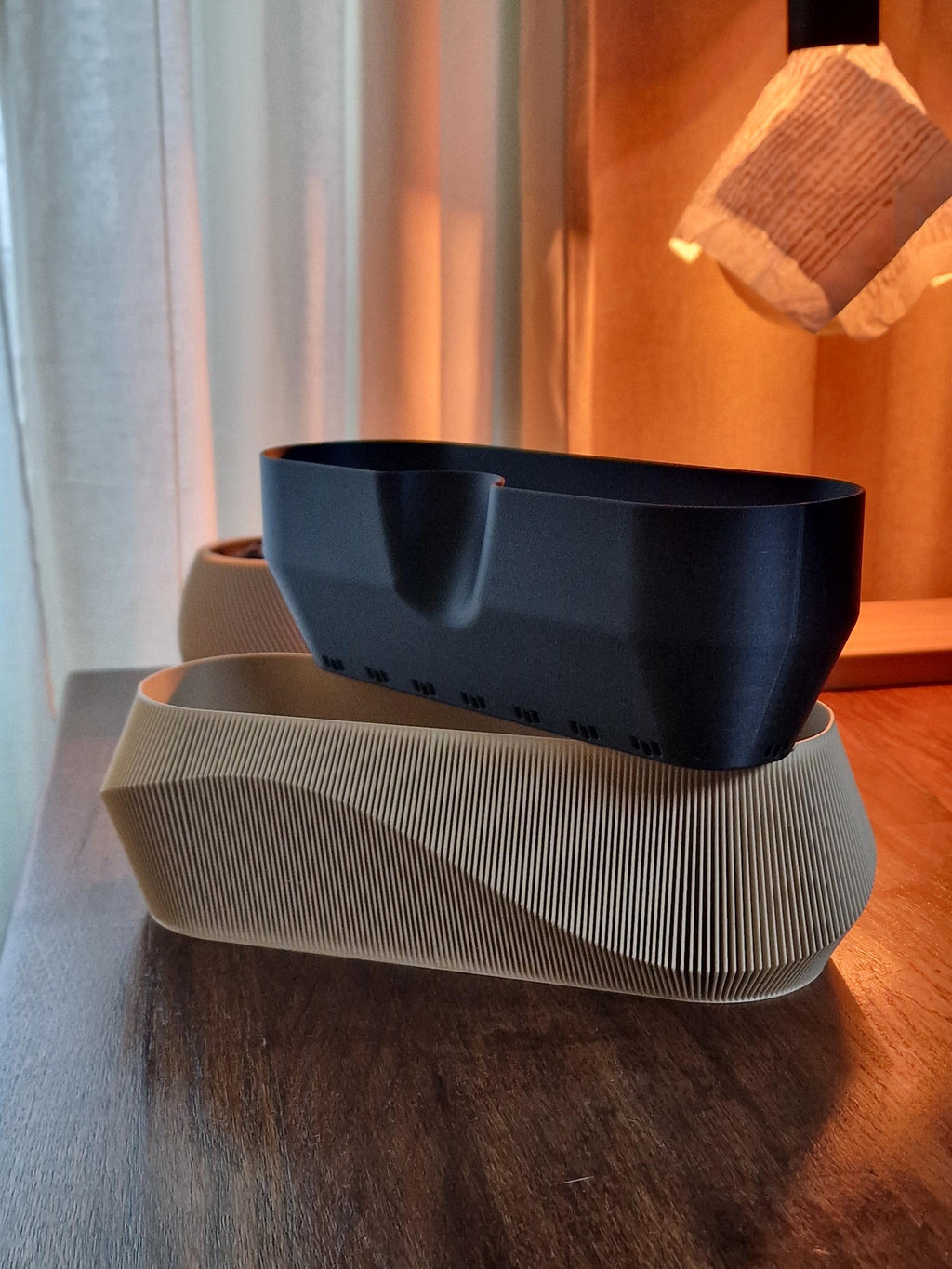 Wave Facade Self-Watering Planter Set, 3D printed in PLA, view 7 of 14
