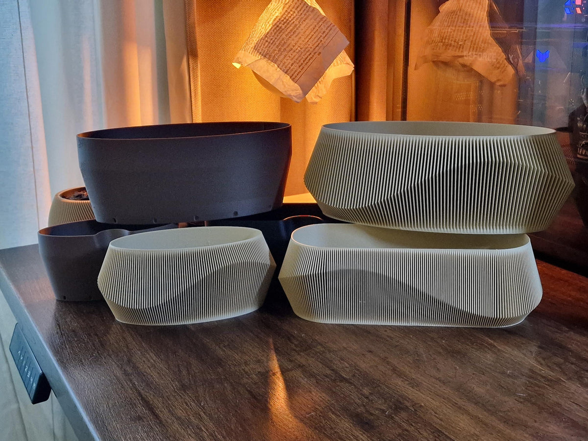 Wave Facade Self-Watering Planter Set, 3D printed in PLA, view 6 of 14