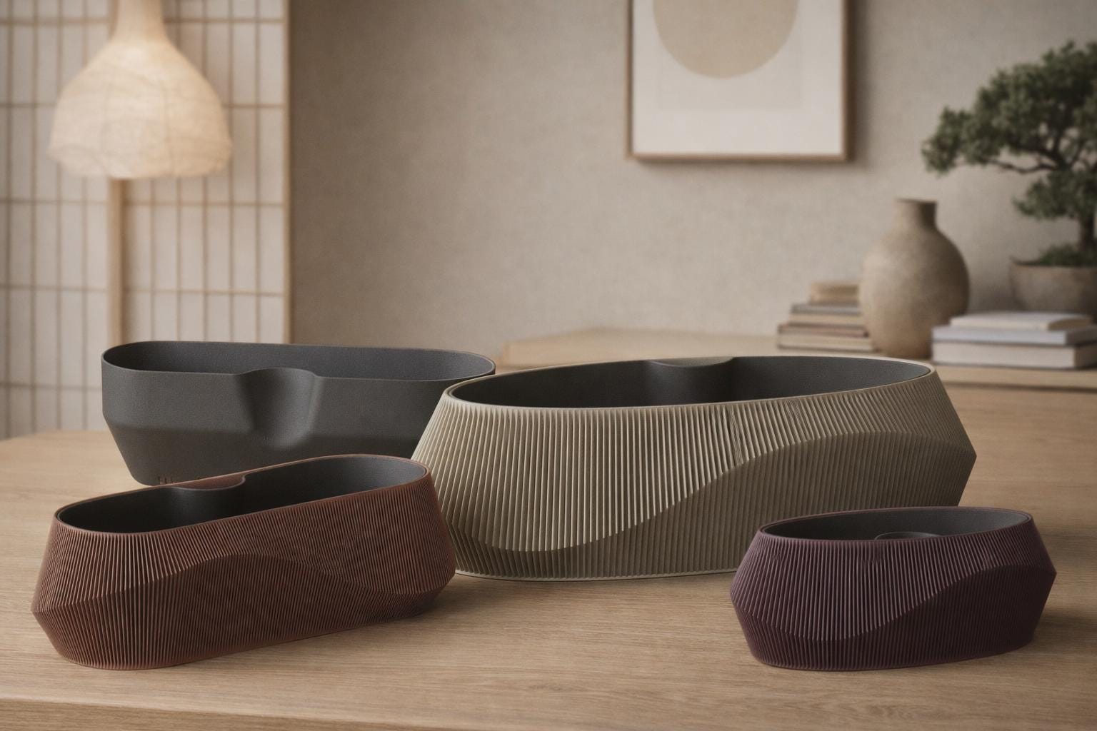 Wave Facade Self-Watering Planter Set Secondary image