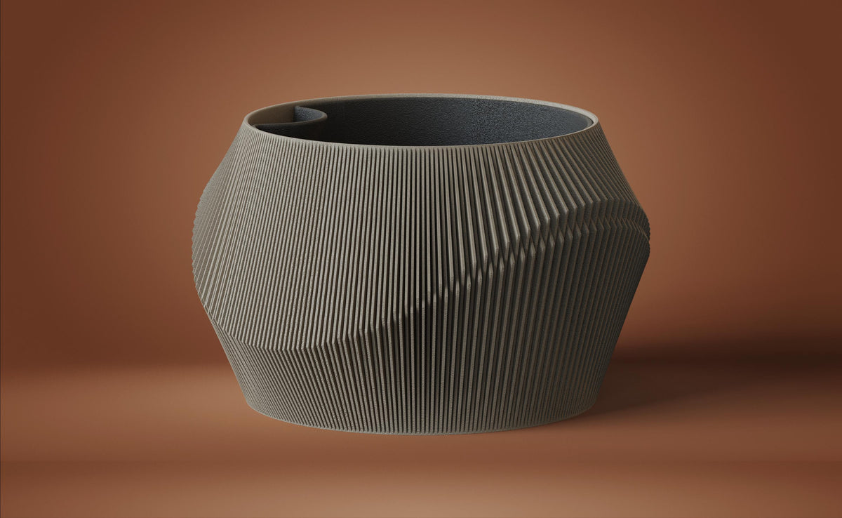Wavy Facade Self-Watering Planters, 3D printed in PLA, view 10 of 12
