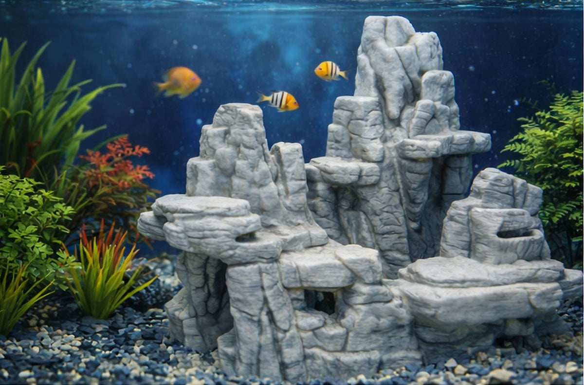 Realistic Rock Formation with Cave, 3D printed in PETG, for reptiles, amphibians and fish Main image