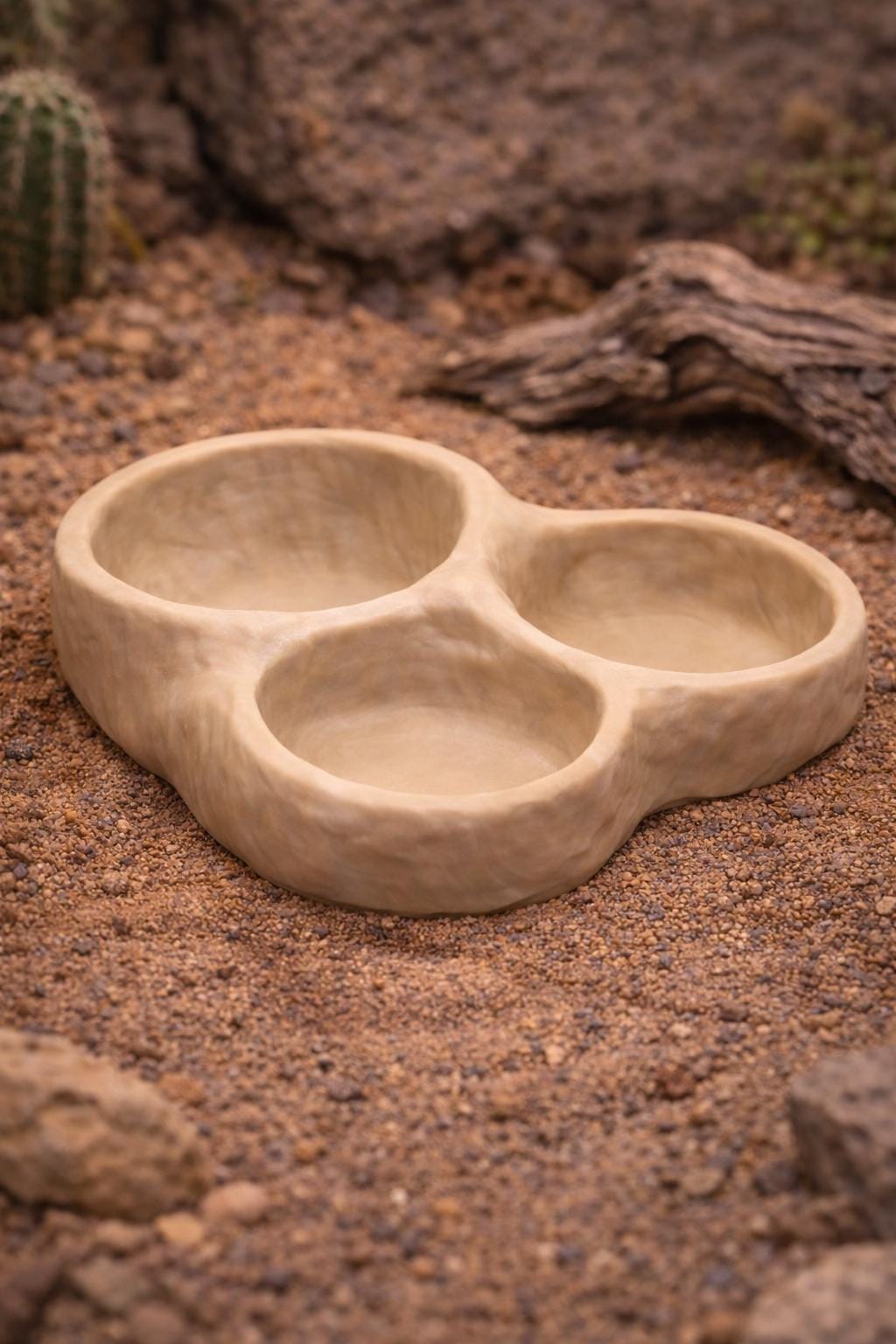 Rock Triple Feeder Bowl, 3D printed in PETG