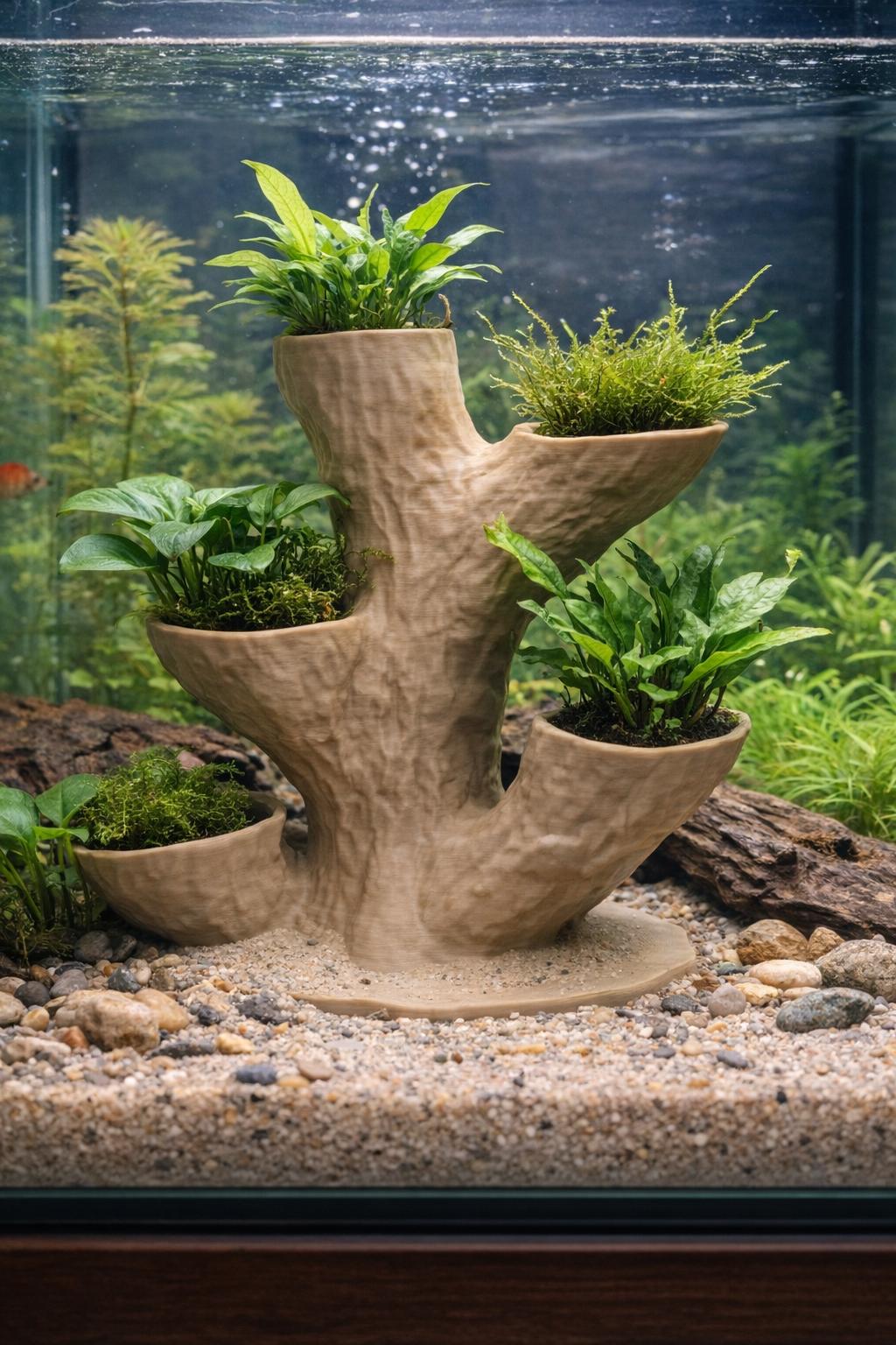 Dead Tree with 4 Small Planters, 3D printed in PETG, view 2 of 4