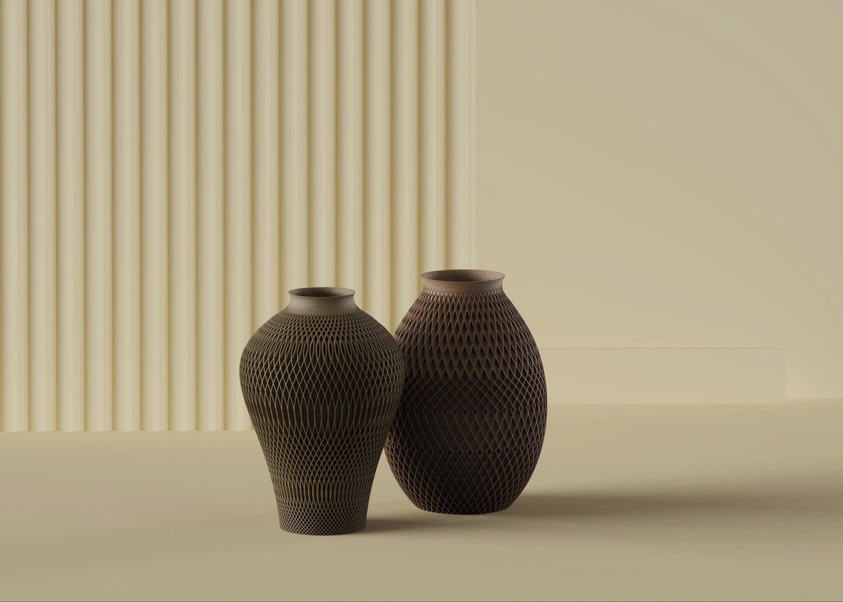 Faceted Mesh Vase, 3D printed in PLA, view 5 of 5