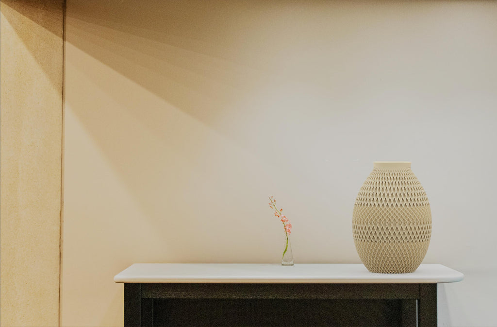 Faceted Mesh Vase, 3D printed in PLA, view 3 of 5