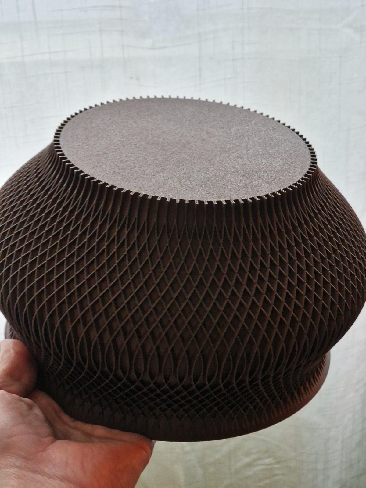 Woven Texture Self-Watering Planter, Style I, 3D printed in PLA, view 5 of 5