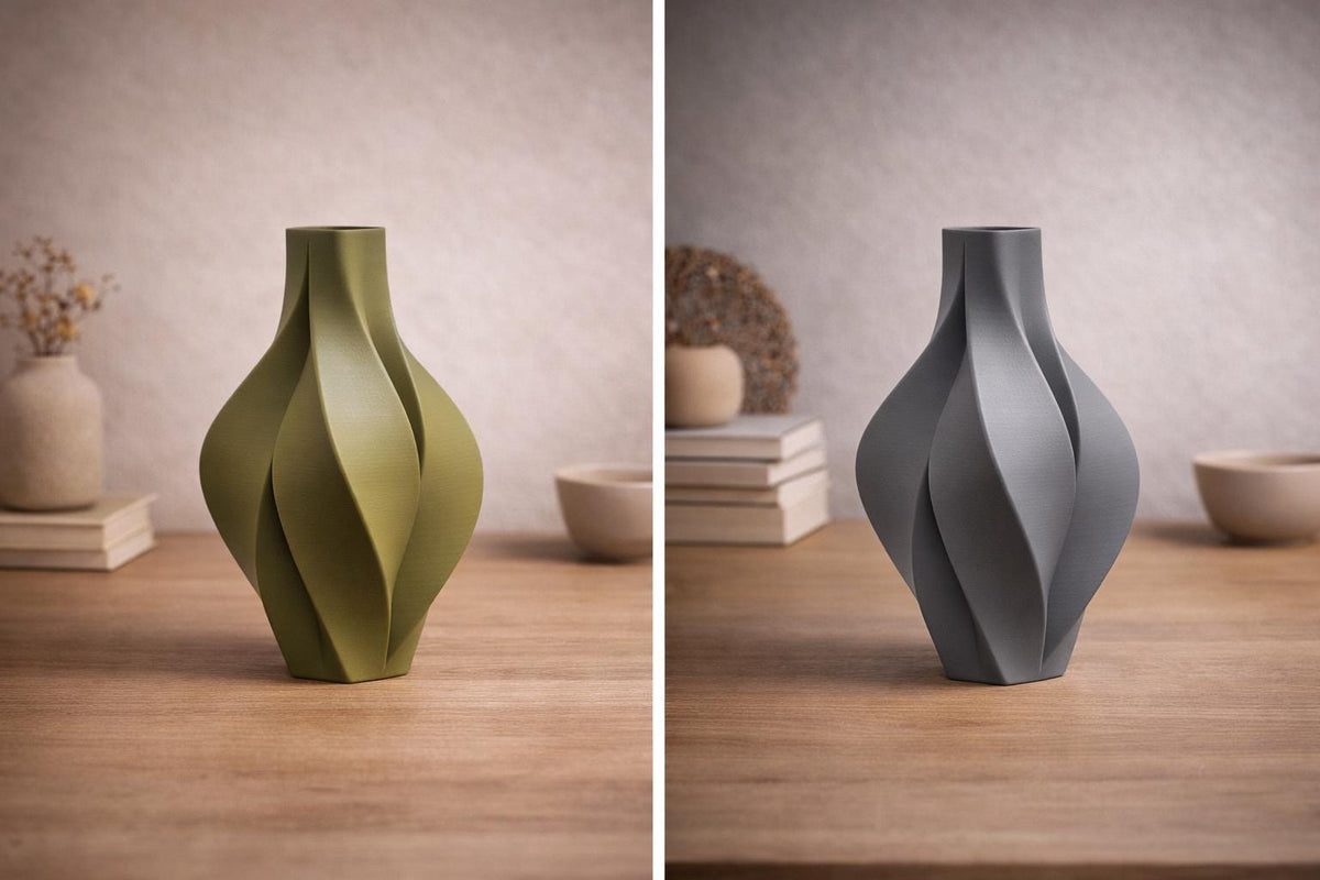 Modern Twist Sculptural Vase, 3D printed in PLA, view 2 of 10