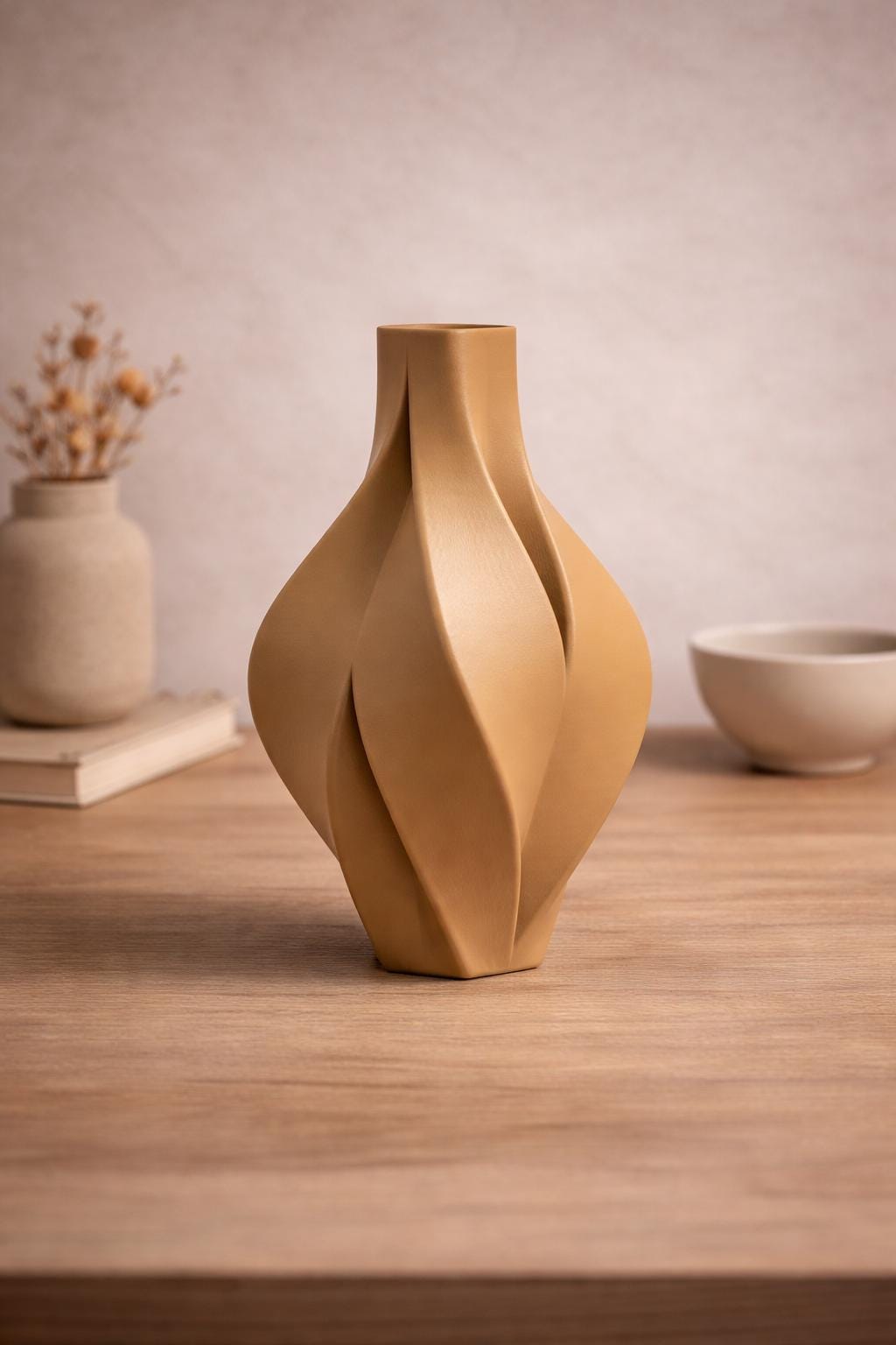 Modern Twist Sculptural Vase, 3D printed in PLA, view 6 of 10