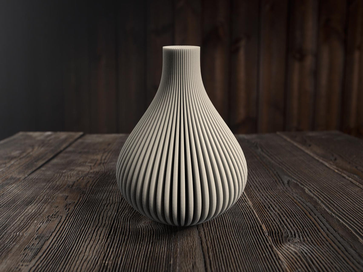 Serenity Wave Flower Vase, 3D printed in PLA