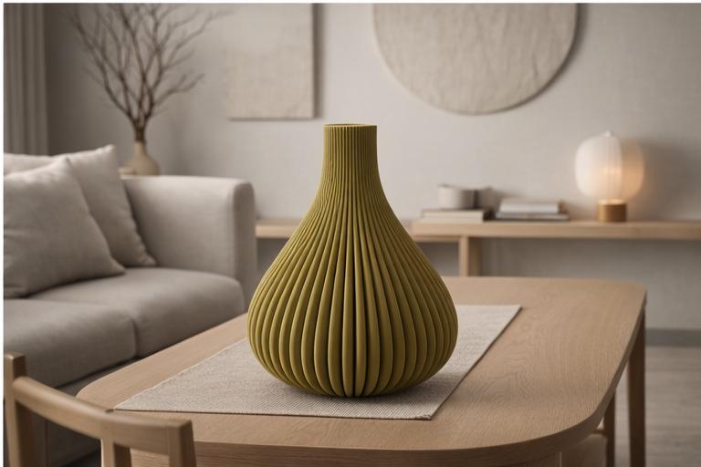 Serenity Wave Flower Vase, 3D printed in PLA, view 2 of 8