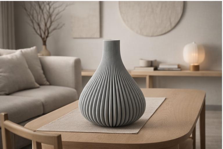 Serenity Wave Flower Vase, 3D printed in PLA, view 5 of 8