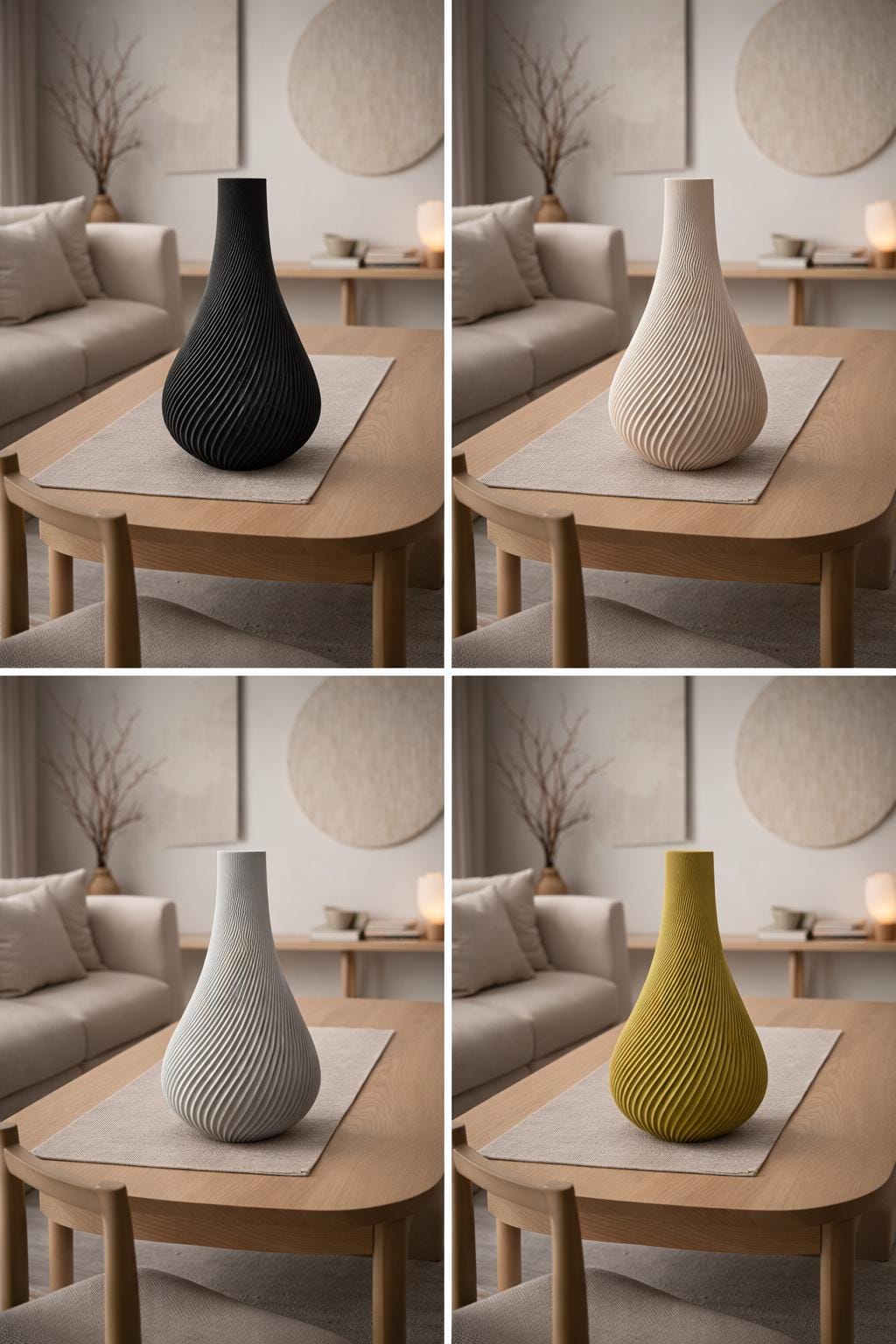 Elegant Bloom Flower Vase, 3D printed in PLA, view 6 of 6