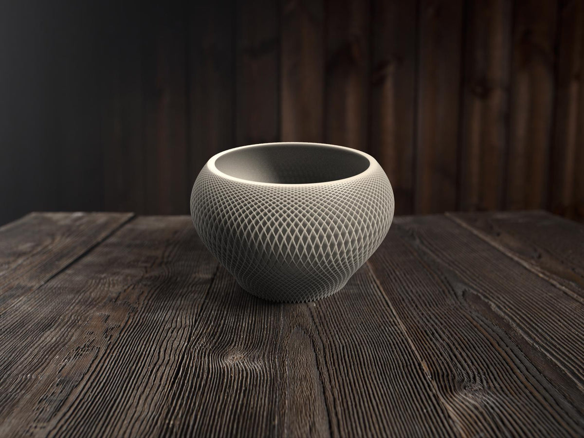 Serenity Wave Wide Flower Vase, 3D printed in PLA
