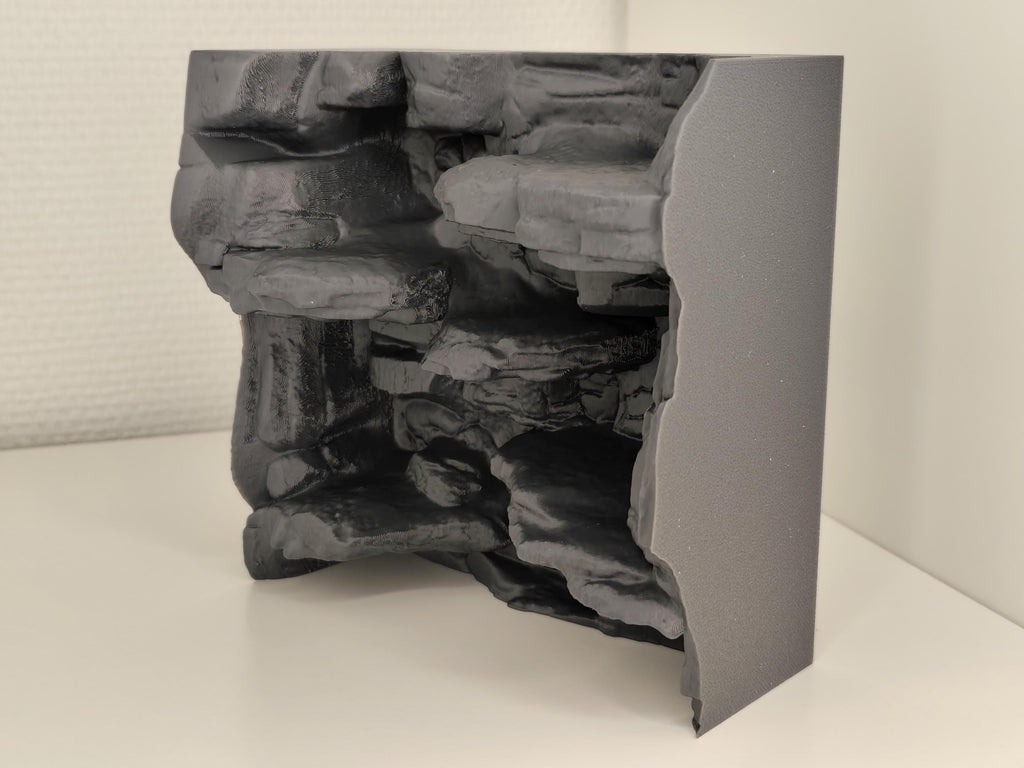 Rocky Stone Cliff 3D Background, Style II, 3D printed in PETG, view 5 of 7