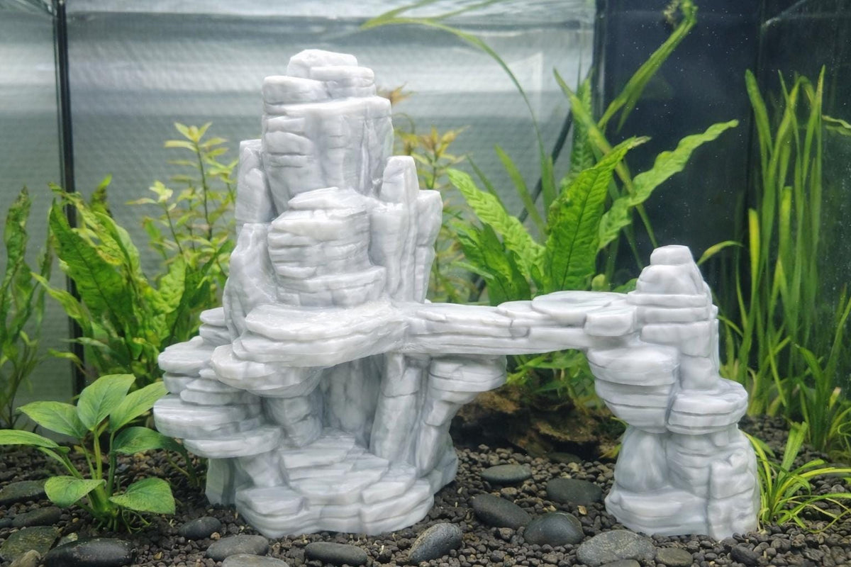 Mountain Rock Arch Aquarium Cave and Bridge, 3D printed in PETG, for reptiles, amphibians and fish