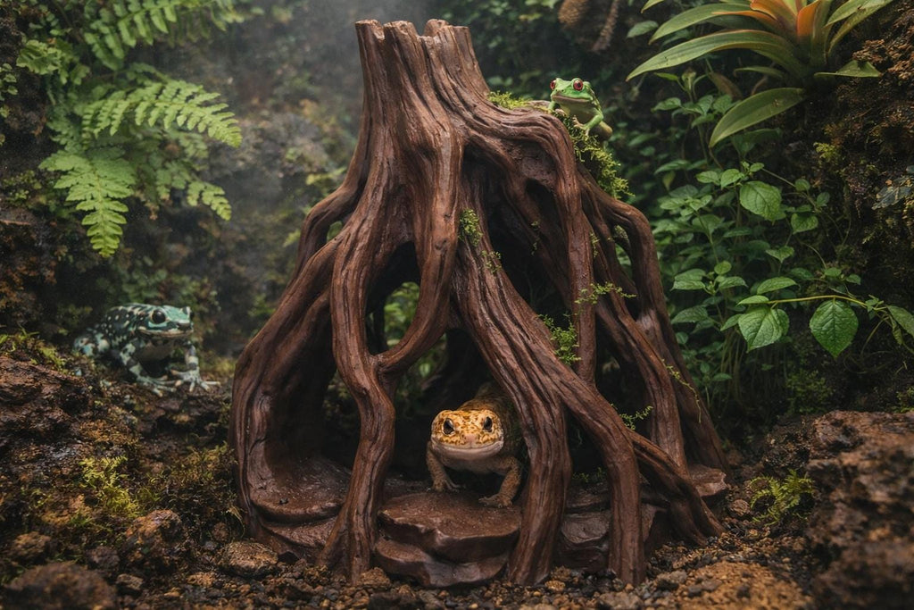 Tall Mangrove Root Cave Hide, 3D printed in PETG, for reptiles, amphibians and fish