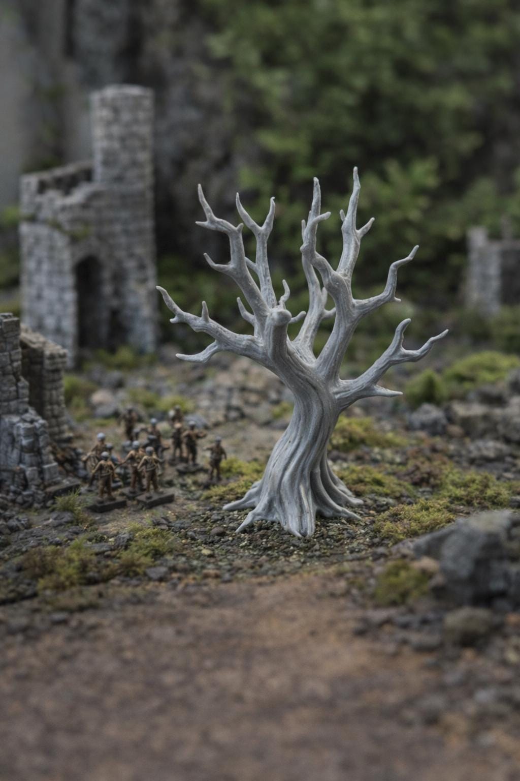 Gnarled Dead Tree Set, Style II (2 Trees), 3D printed in PETG, view 2 of 6