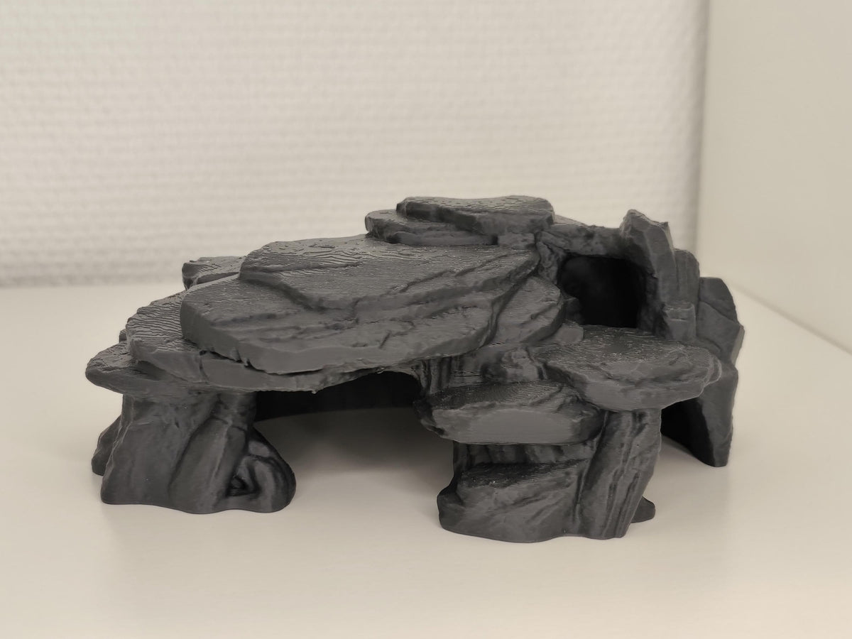 Natural Slate Rock Cave Hide, 3D printed in PETG, view 2 of 5