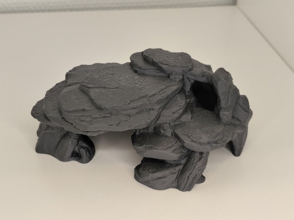 Natural Slate Rock Cave Hide, 3D printed in PETG, view 5 of 5