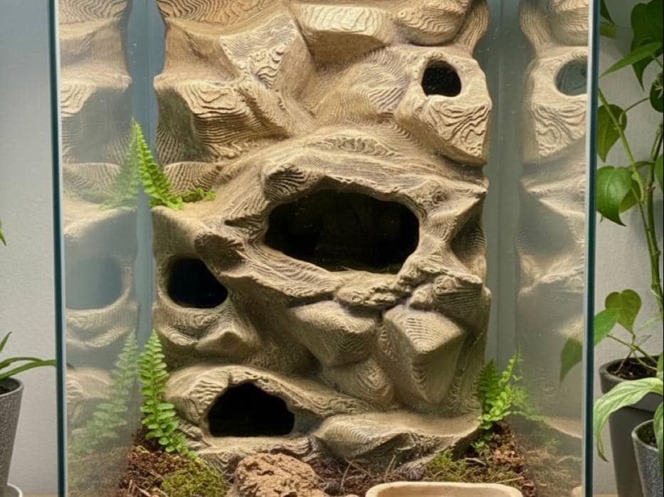 Rock Cave 3D Background, 3D printed in PETG, for terrariums, vivariums and aquariums Main image