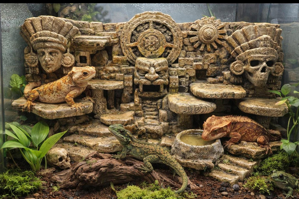 Aztec Ruins II 3D Background, 3D printed in PETG, for terrariums, vivariums and aquariums