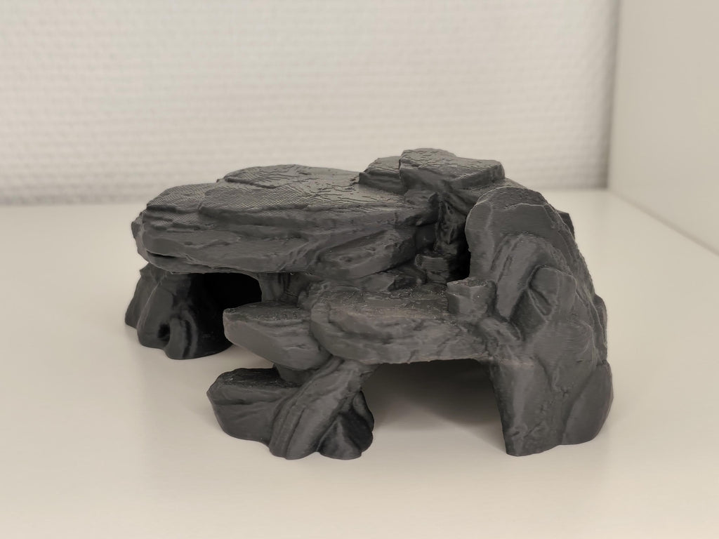 Natural Slate Rock Cave Hide, 3D printed in PETG, view 3 of 5