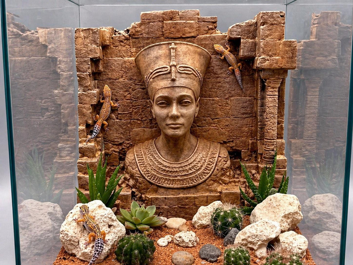 Nefertiti 3D Background, 3D printed in PETG, for terrariums, vivariums and aquariums