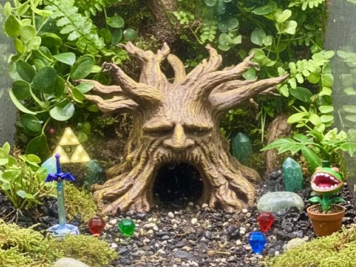 Deku Tree Hideout, 3D printed in PETG, for reptiles, amphibians and fish