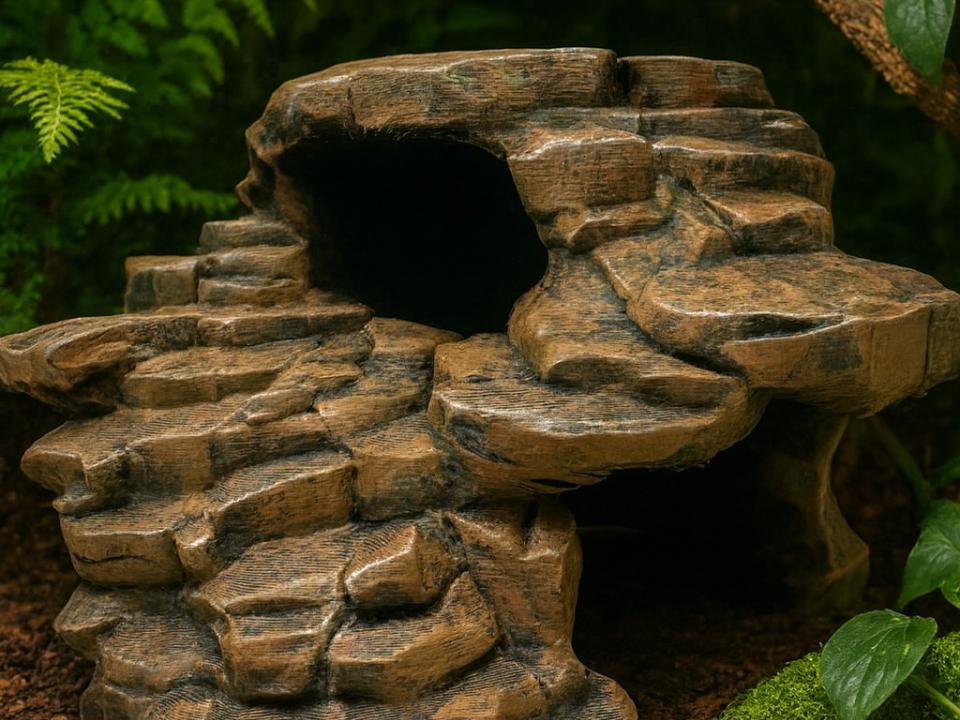 Stone Step Hideaway, 3D printed in PETG, for reptiles, amphibians and fish Main image