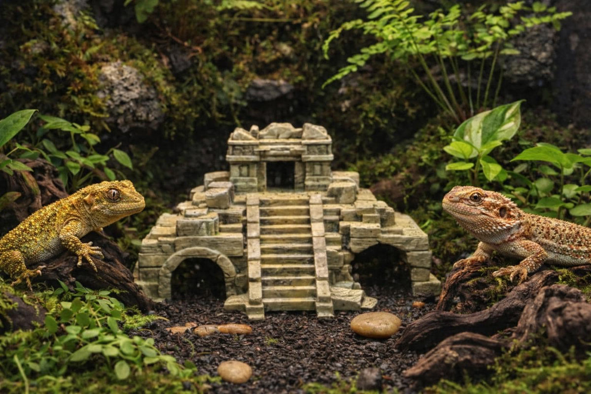 Aztec Temple, 3D printed in PETG, for terrariums, vivariums and aquariums