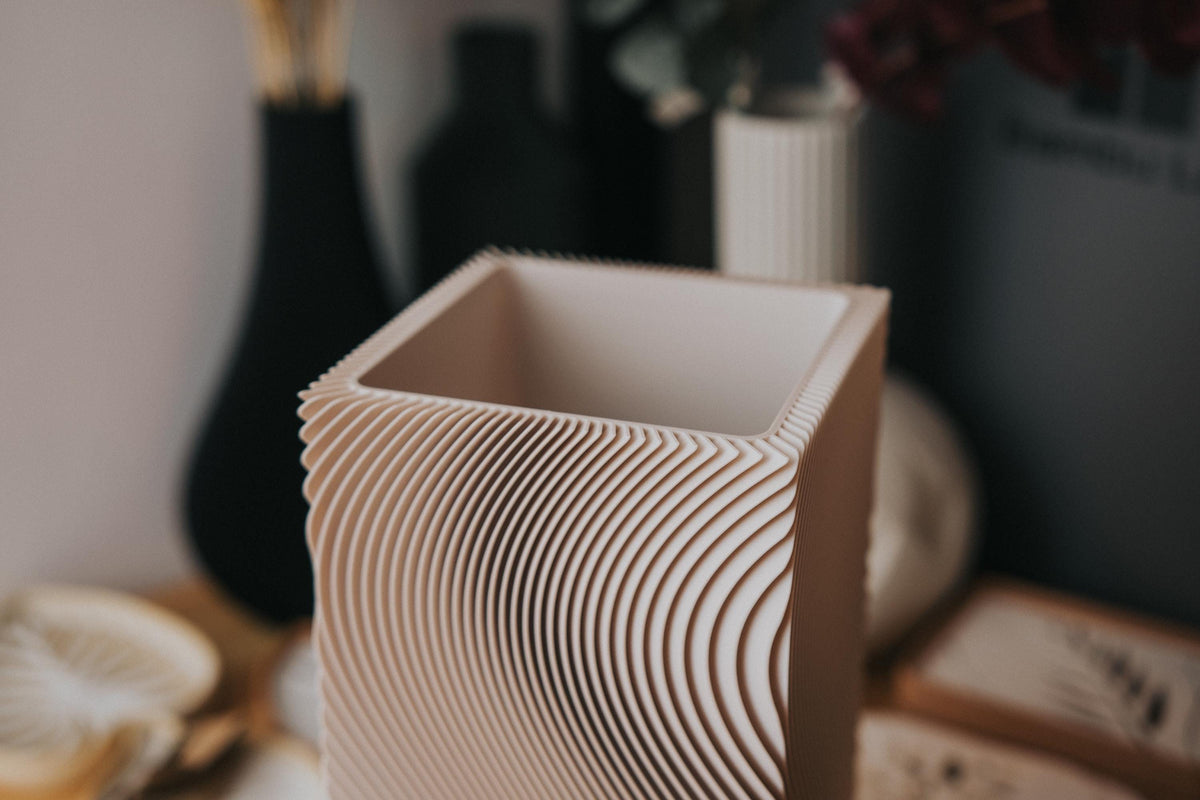 Sazanami Rippled Vase Series, 3D printed in PLA, view 7 of 11