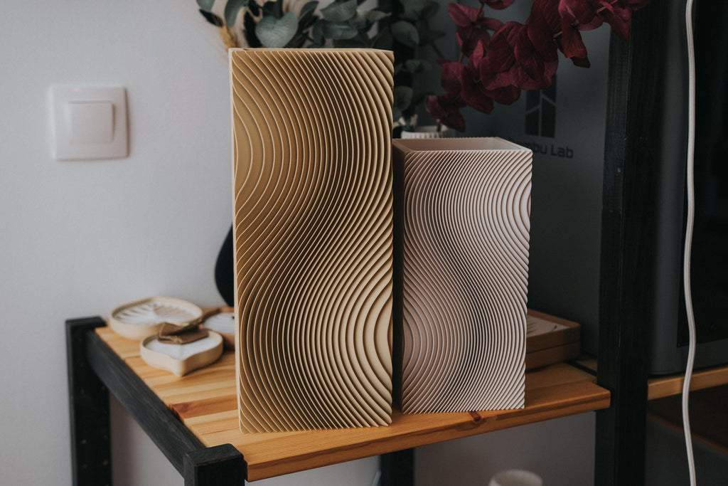 Sazanami Rippled Vase Series, 3D printed in PLA, view 5 of 11