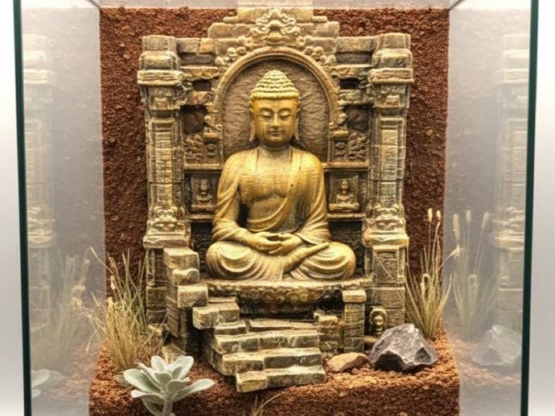 Buddha 3D Background, 3D printed in PETG, for terrariums, vivariums and aquariums