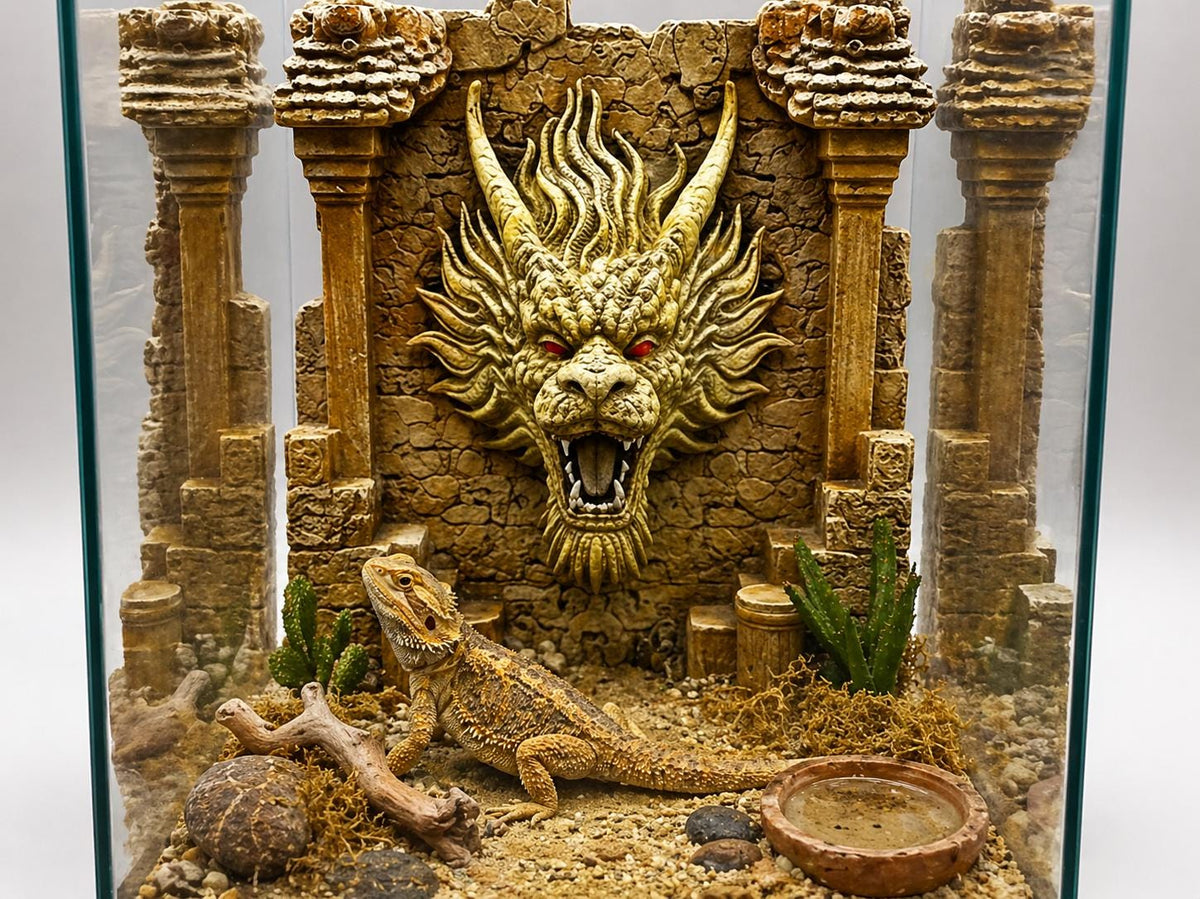 Dragon 3D Background, 3D printed in PETG, for terrariums, vivariums and aquariums Main image