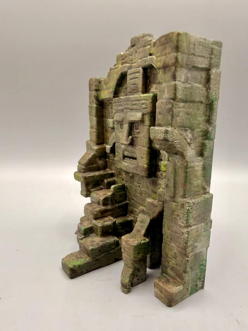 Aztec Stone Face 3D Background, 3D printed in PETG, view 6 of 8