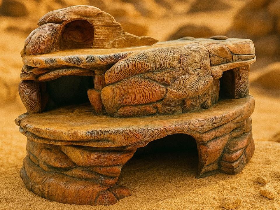 Window Hideaway, 3D printed in PETG, for reptiles, amphibians and fish Main image