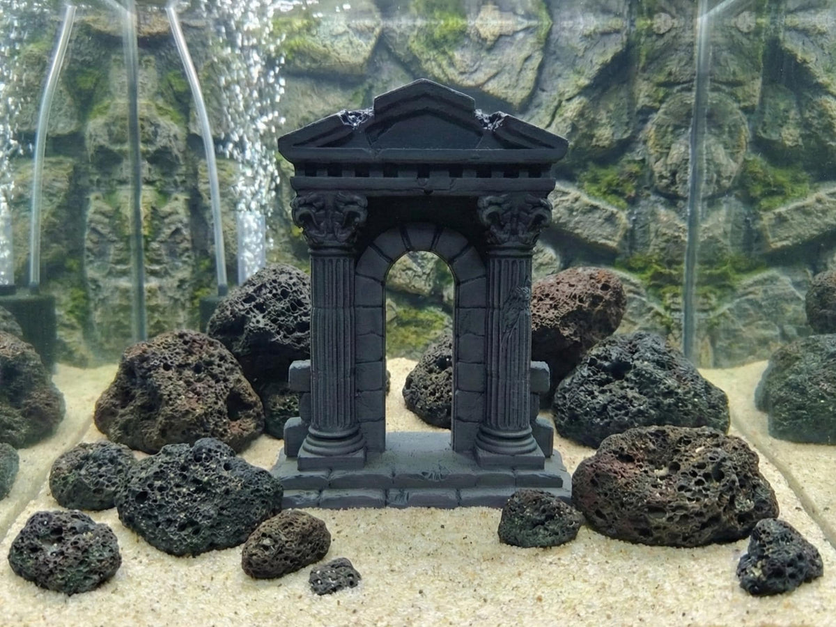 Ancient Temple Portal Ruins Fish Hide, 3D printed in PETG, for reptiles, amphibians and fish Main image