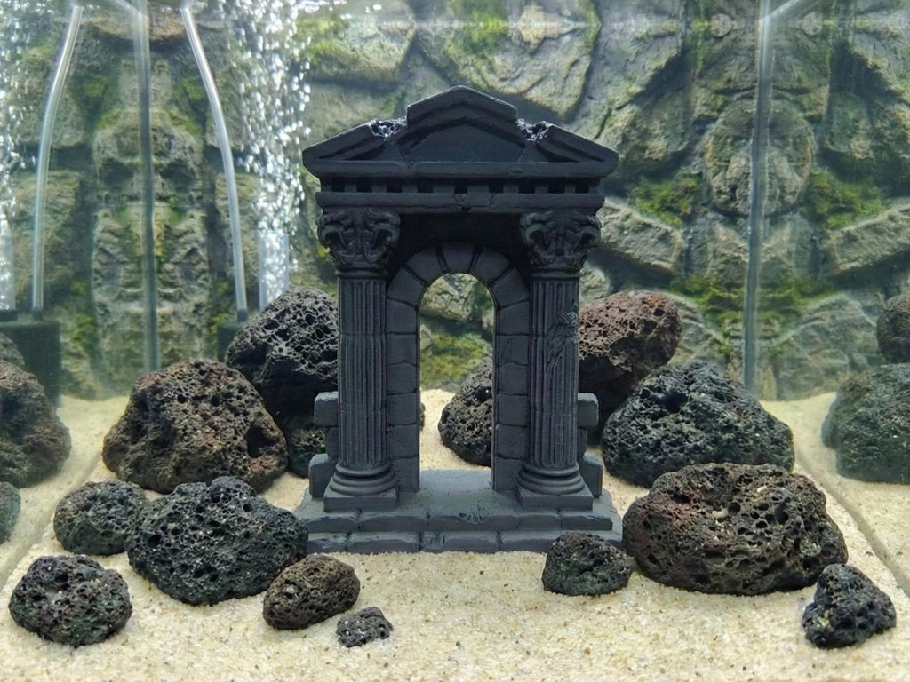 Ancient Temple Portal Ruins Fish Hide, 3D printed in PETG, for reptiles, amphibians and fish