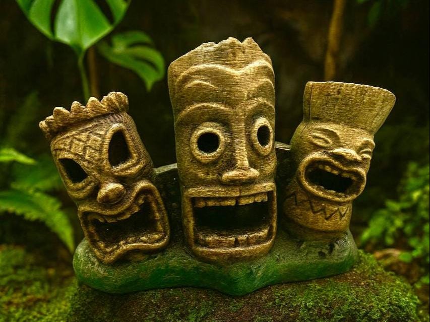 Tiki Team Hideout I, 3D printed in PETG, for reptiles, amphibians and fish