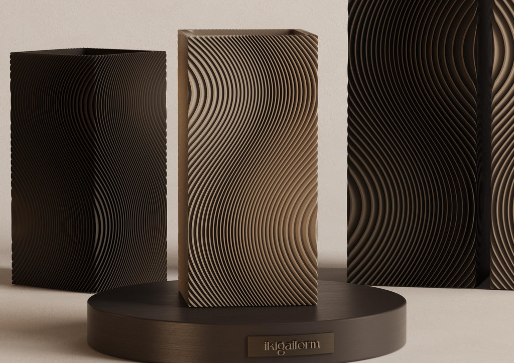 Sazanami Rippled Vase Series, 3D printed in PLA, view 2 of 11