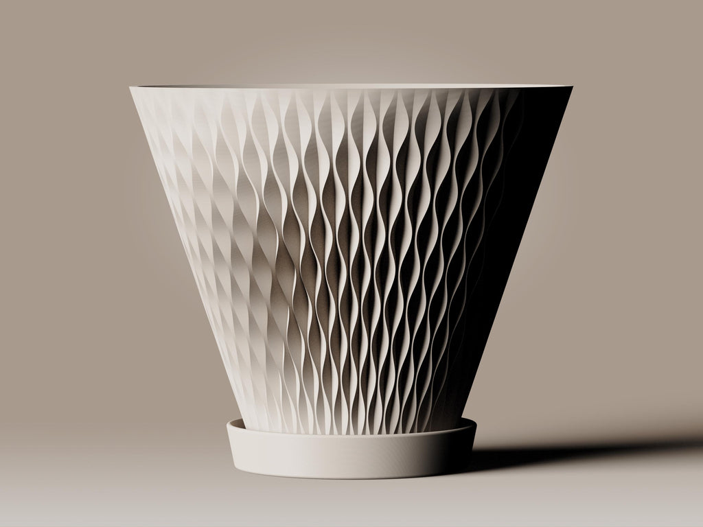 Kosa Suehiro, tapered planter with matching drip tray