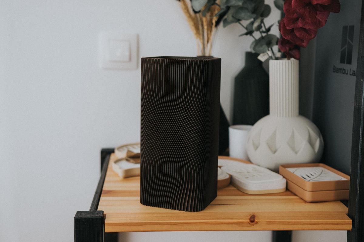 Ma Ribbed Vase Series, 3D printed in PLA, view 9 of 10