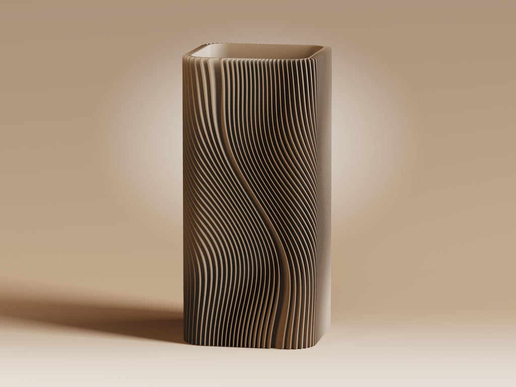 Ma Ribbed Vase Series, 3D printed in PLA, view 3 of 10