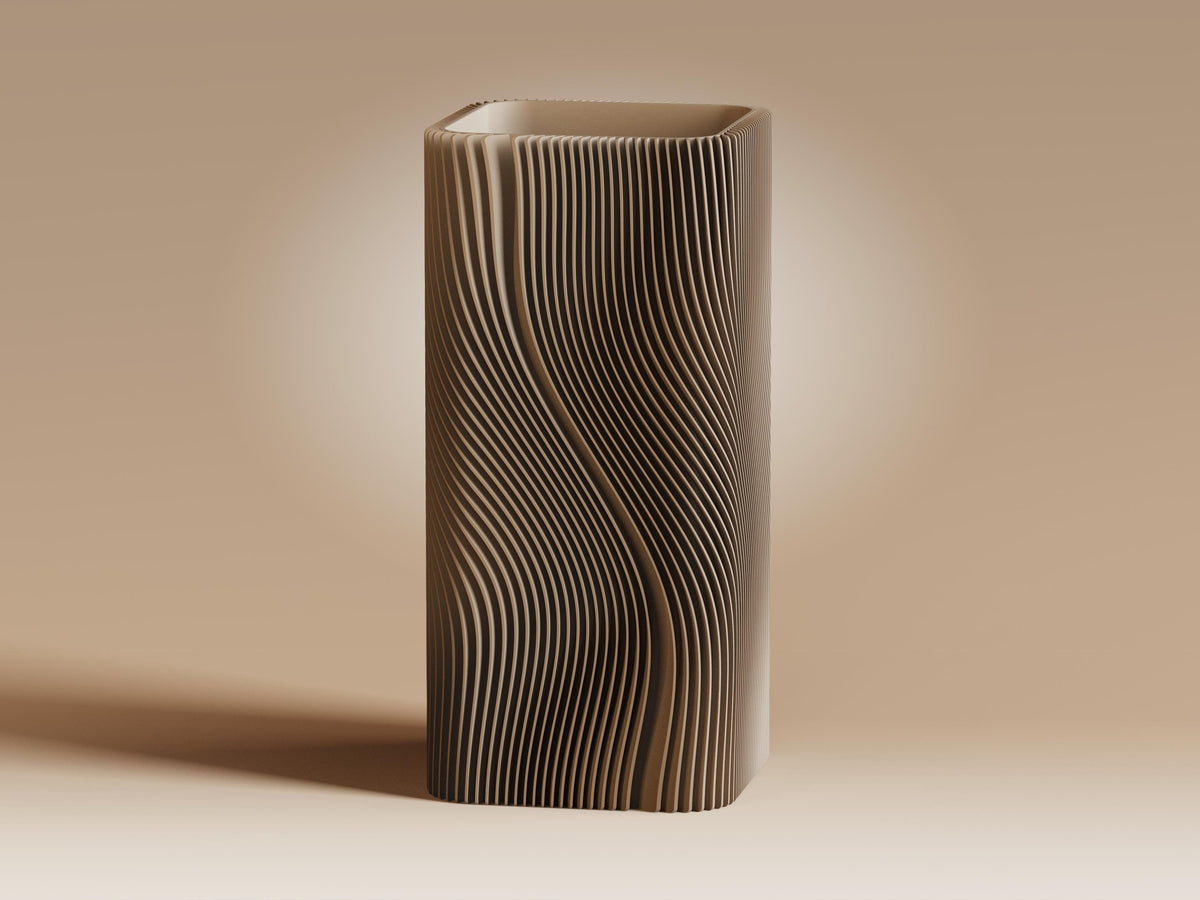 Ma Ribbed Vase Series, 3D printed in PLA, view 3 of 10