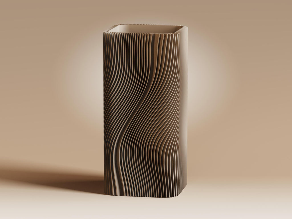 Ma Ribbed Vase Series, 3D printed in PLA, view 2 of 10