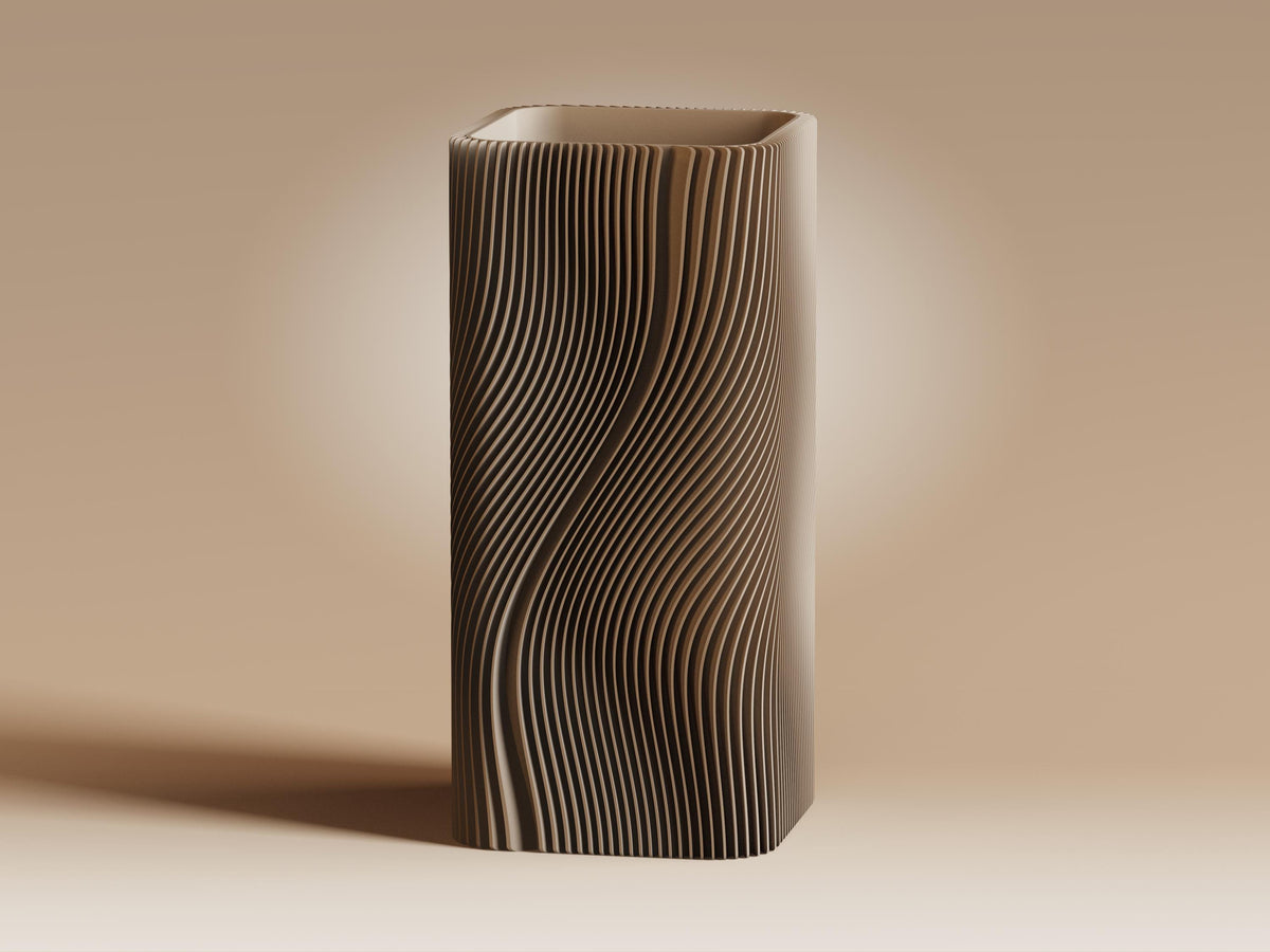 Ma Ribbed Vase Series, 3D printed in PLA, view 2 of 10