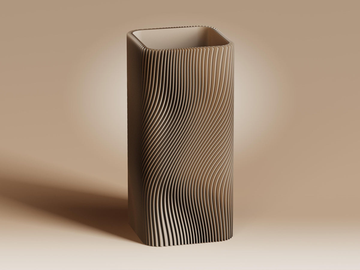 Ma Ribbed Vase Series, 3D printed in PLA, view 4 of 10
